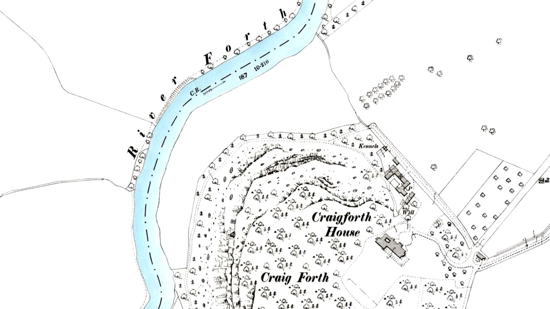 1896 OS map, Craigforth House, Stirling – Hole Ousia